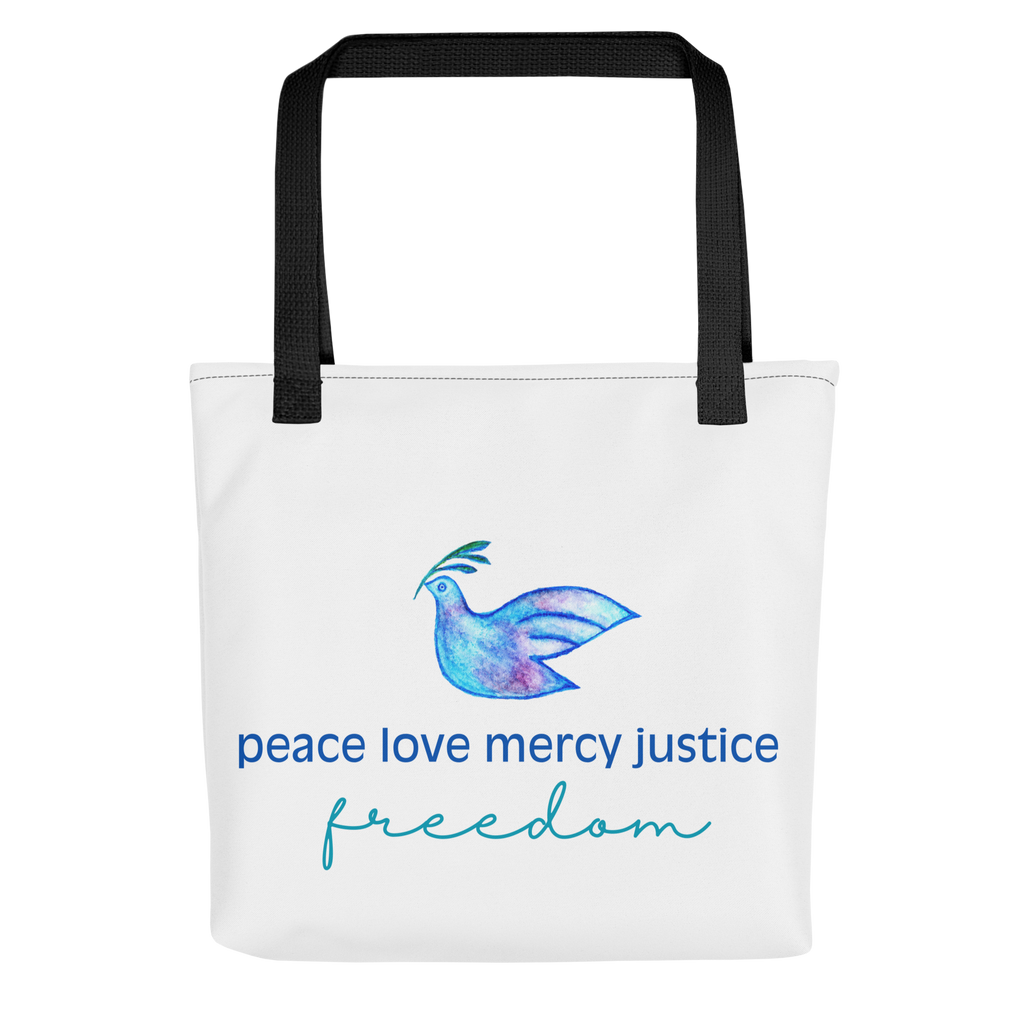 Five Values | Black Strap Tote Bag