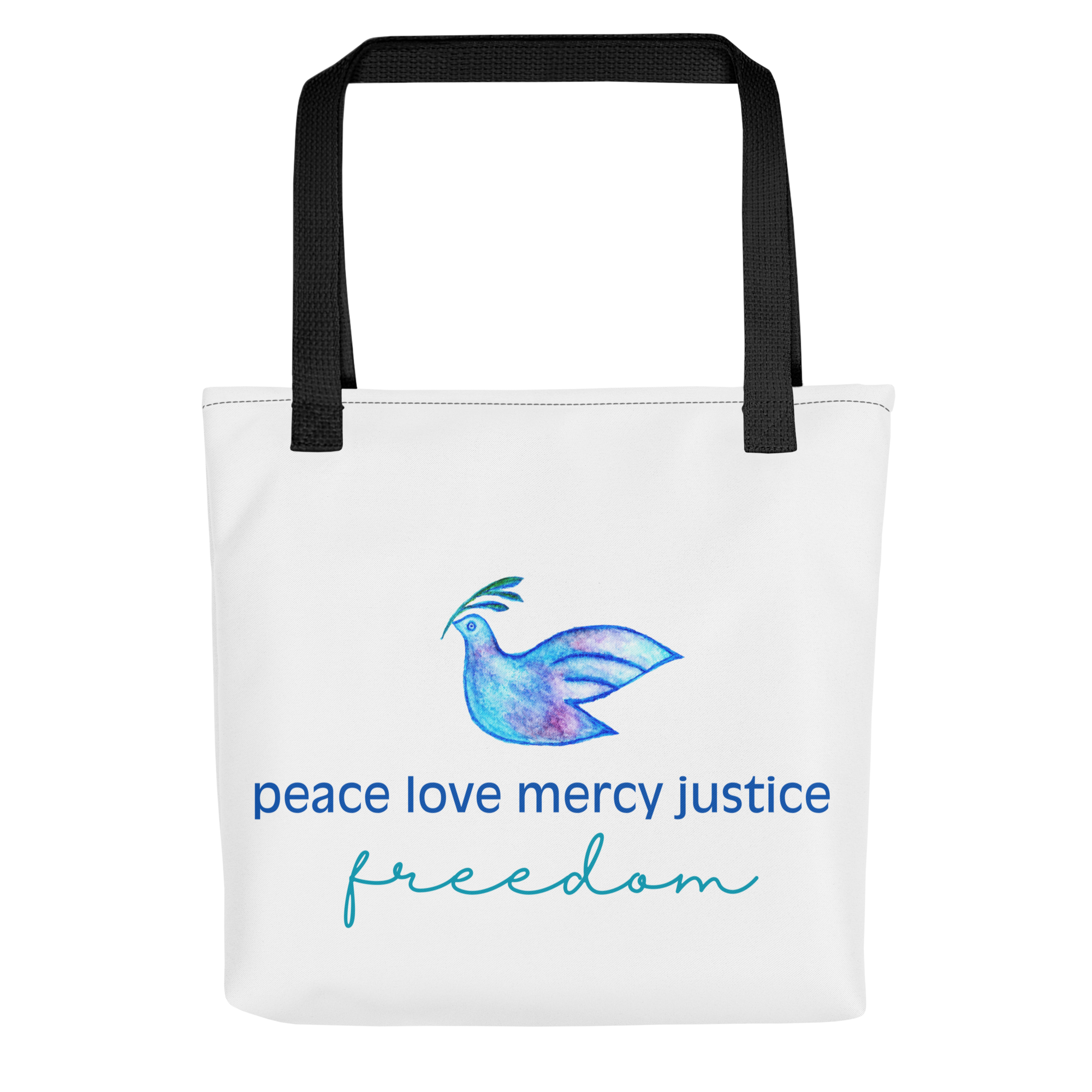 Five Values | Black Strap Tote Bag