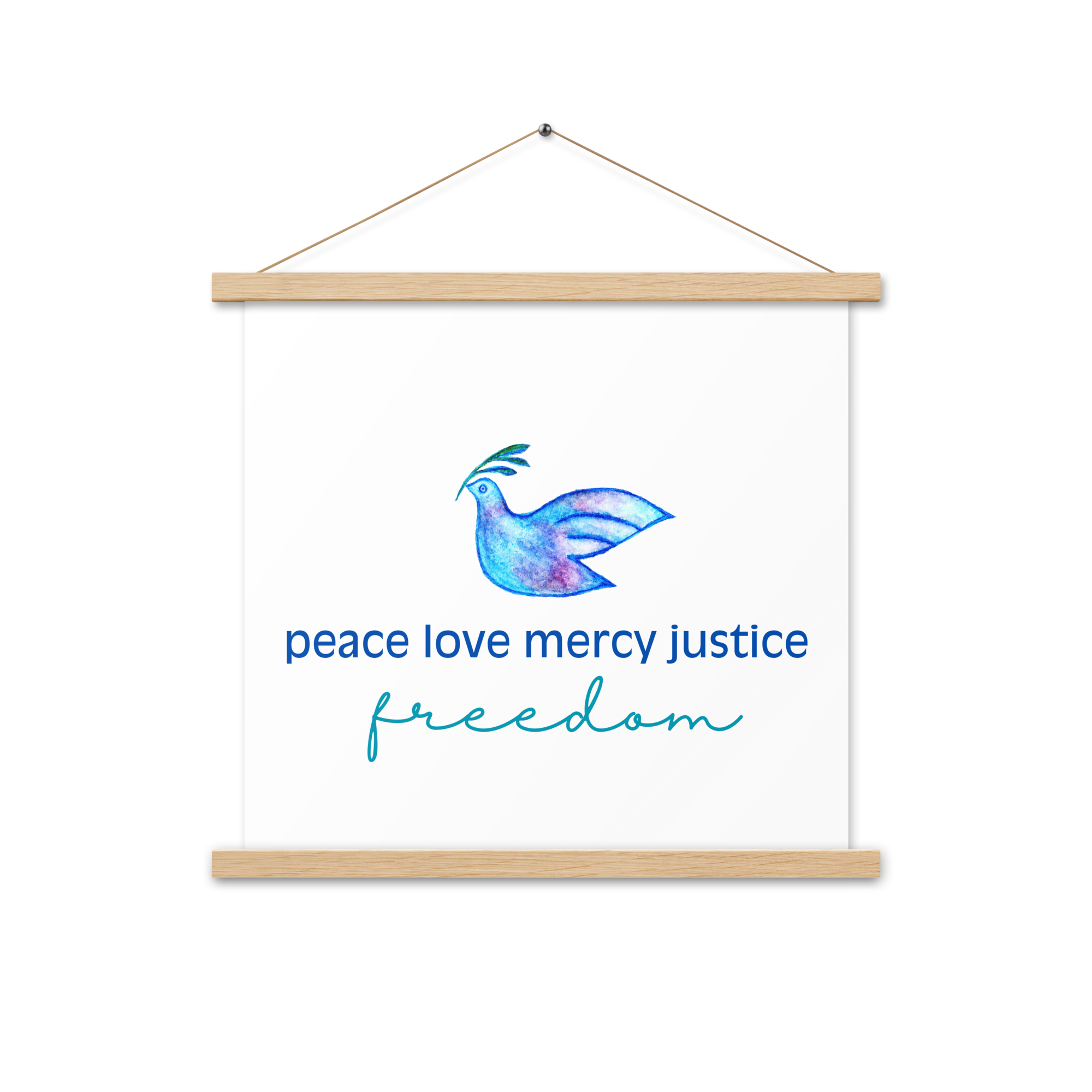 Five Values | Hanging Poster With Oak Frame