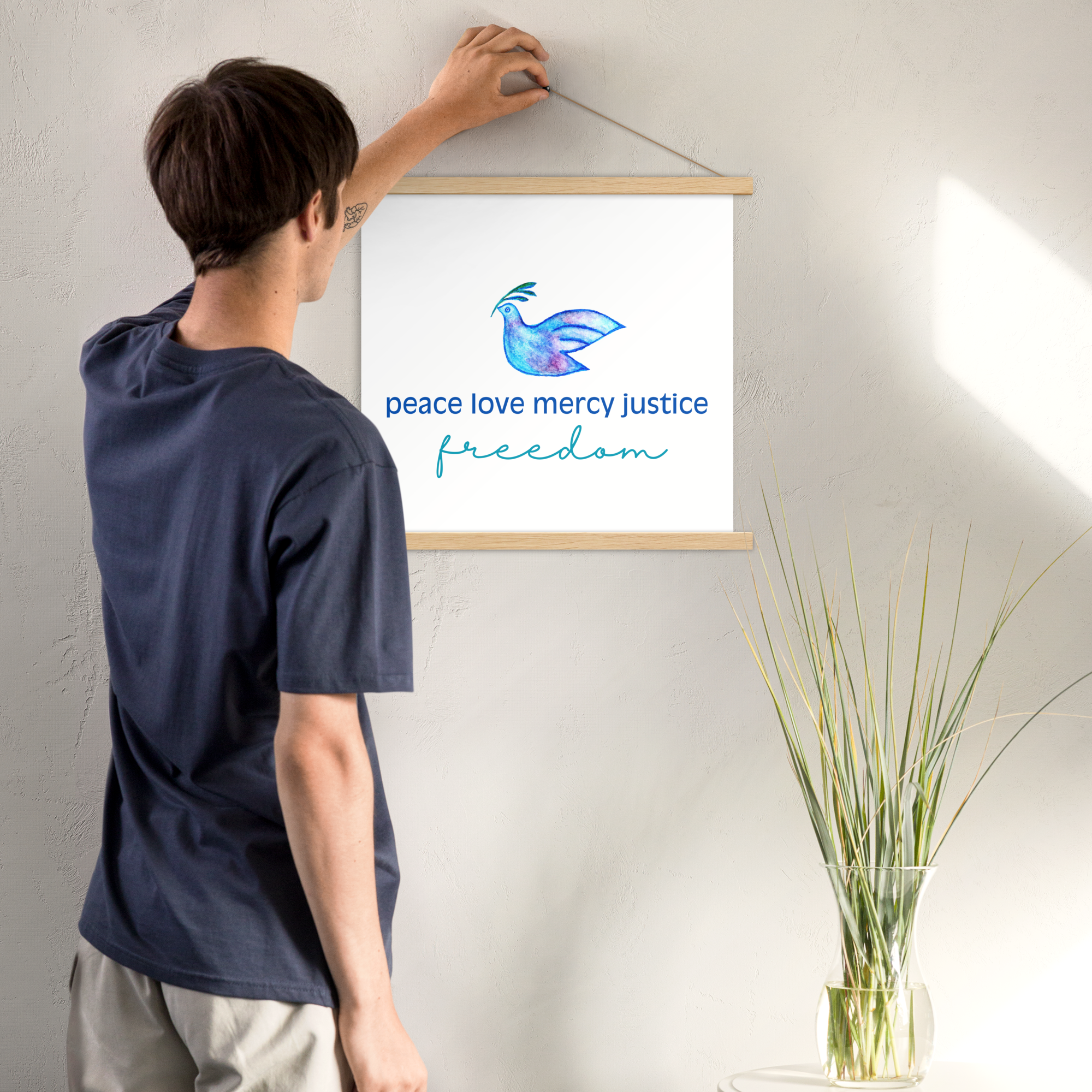 Five Values | Hanging Poster With Oak Frame