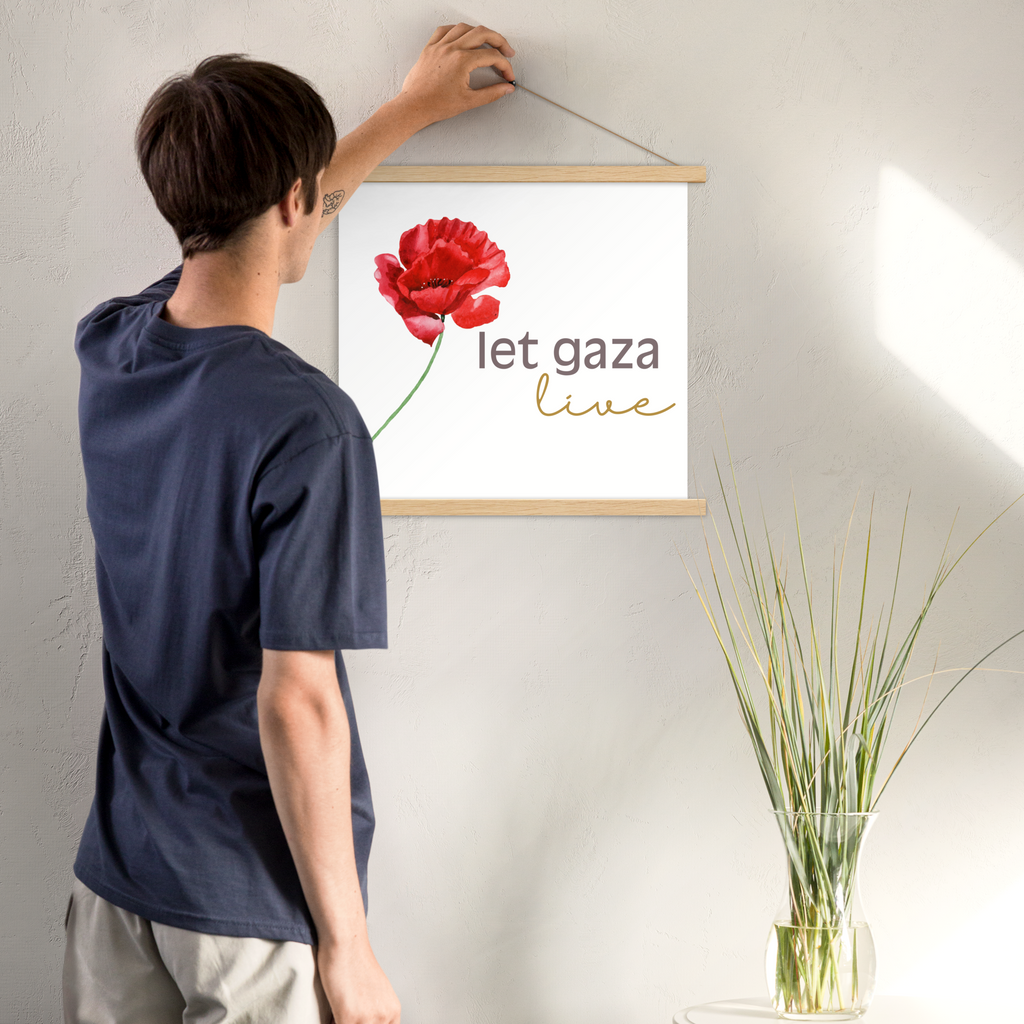 Let Gaza Live | Hanging Poster With Oak Frame