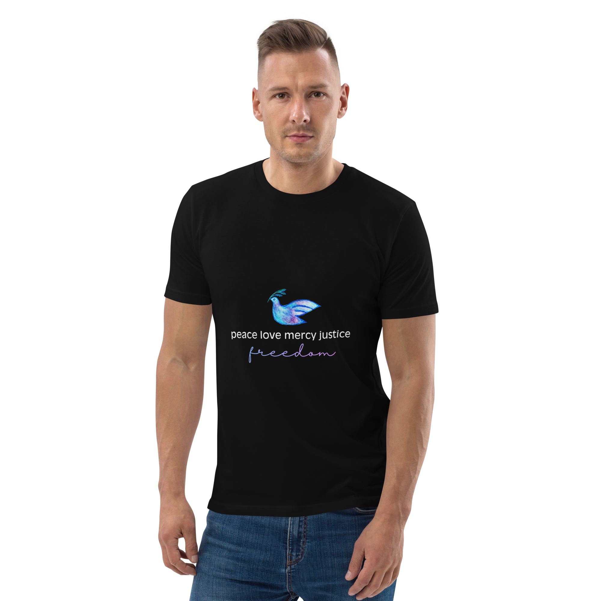 Five Values | Organic Cotton T-Shirt - Black, Sizes Small-5XL