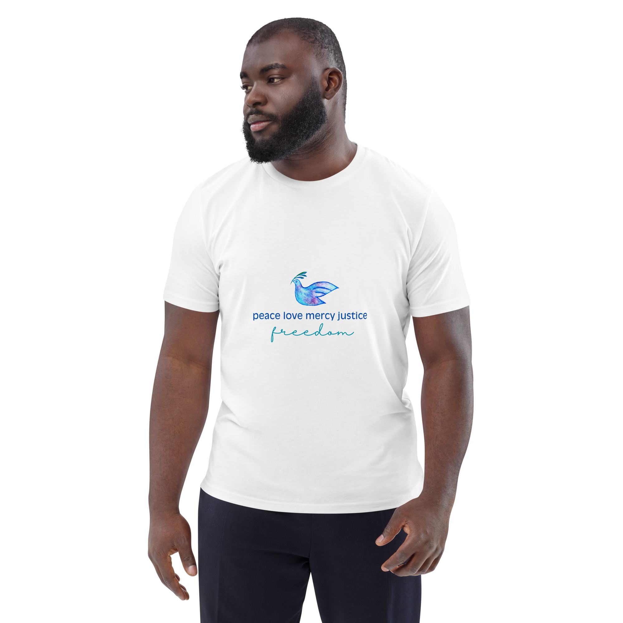 Five Values | Organic Cotton T-Shirt - White, Sizes Small-5XL