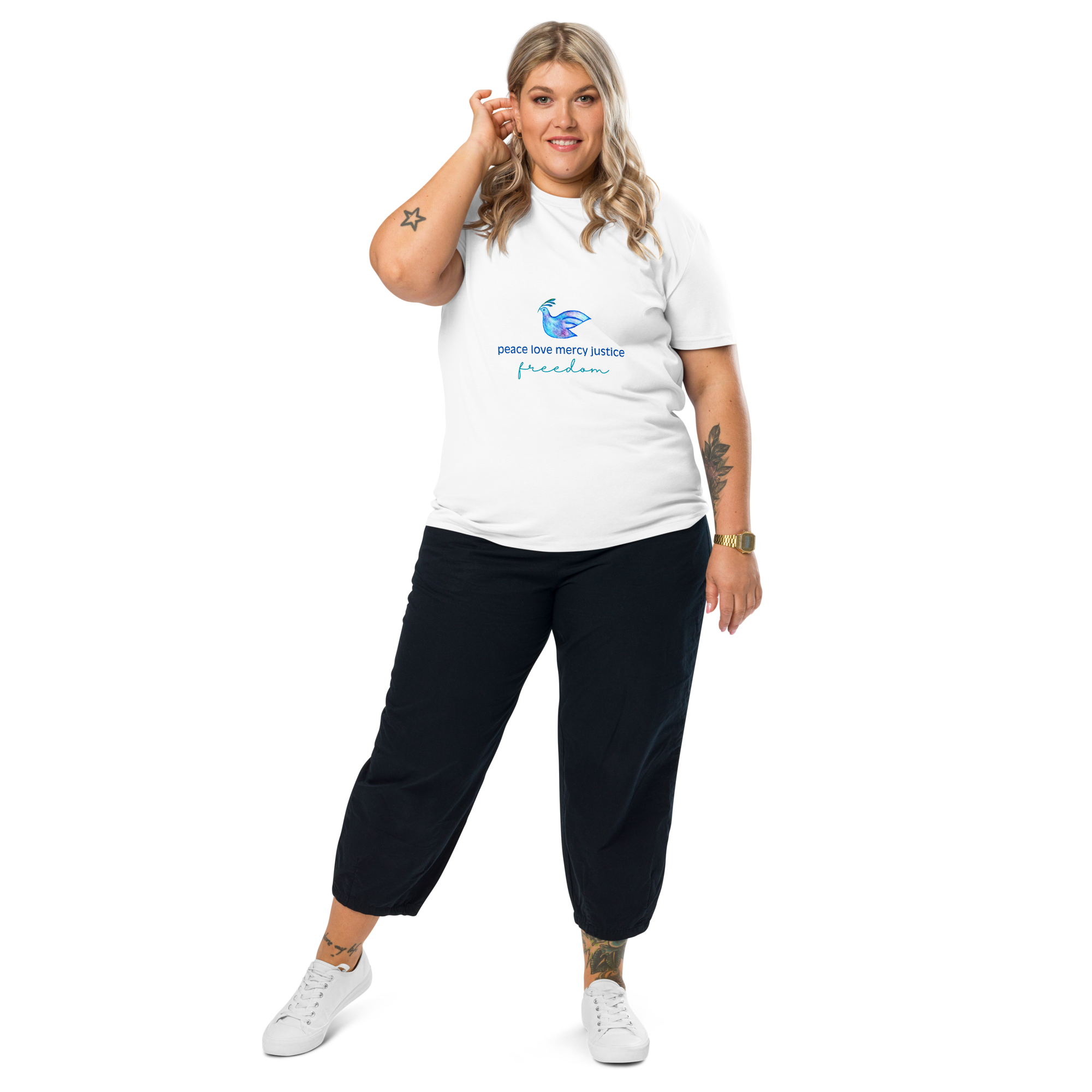 Five Values | Organic Cotton T-Shirt - White, Sizes Small-5XL