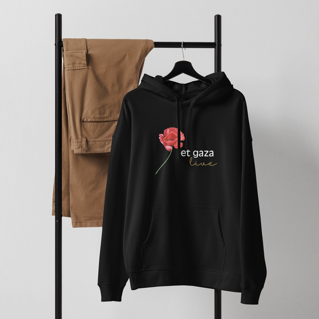Let Gaza Live | Organic Relaxed Hoodie - Dark, Sizes Small-2XL