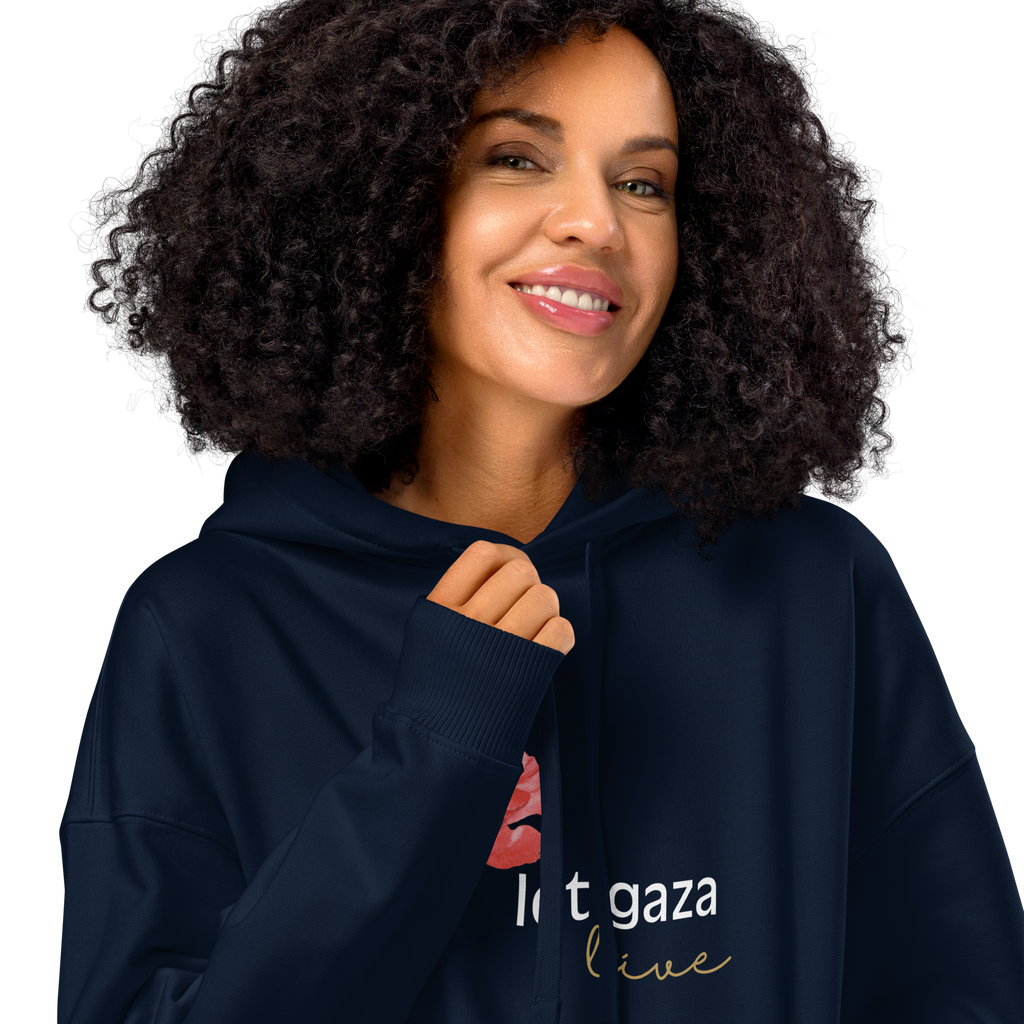 Let Gaza Live | Organic Relaxed Hoodie - Dark, Sizes Small-2XL