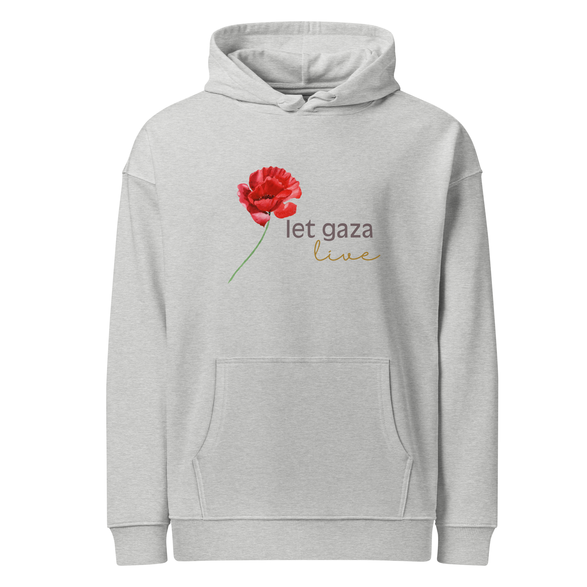 Let Gaza Live | Organic Relaxed Hoodie - Light, Sizes Small-2XL