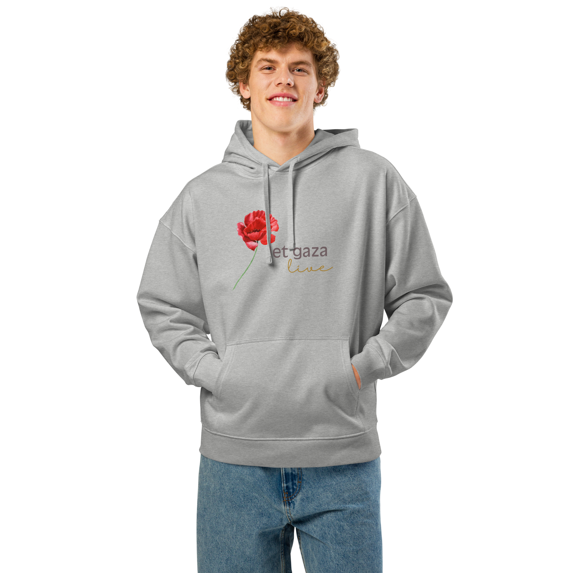 Let Gaza Live | Organic Relaxed Hoodie - Light, Sizes Small-2XL