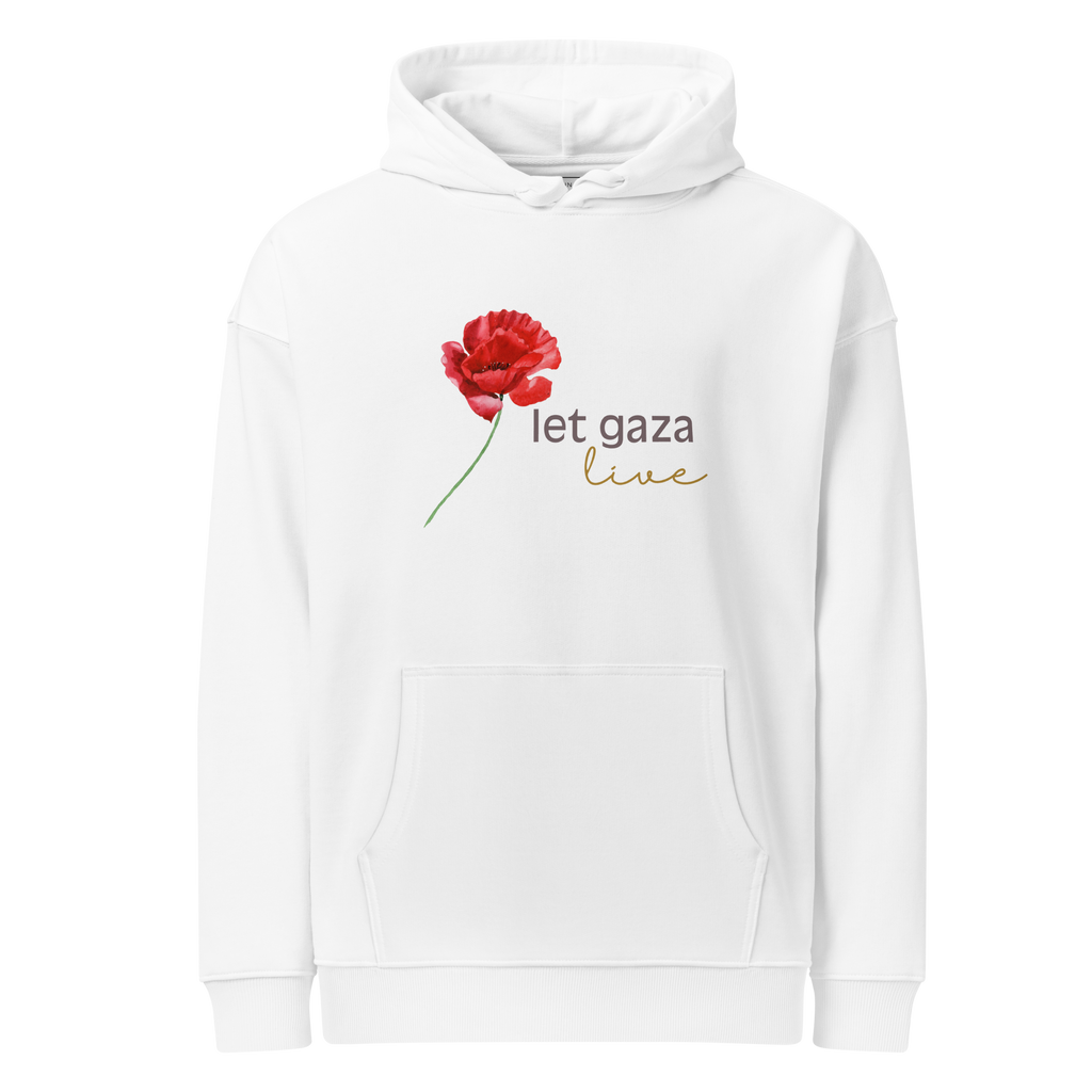 Let Gaza Live | Organic Relaxed Hoodie - Light, Sizes Small-2XL