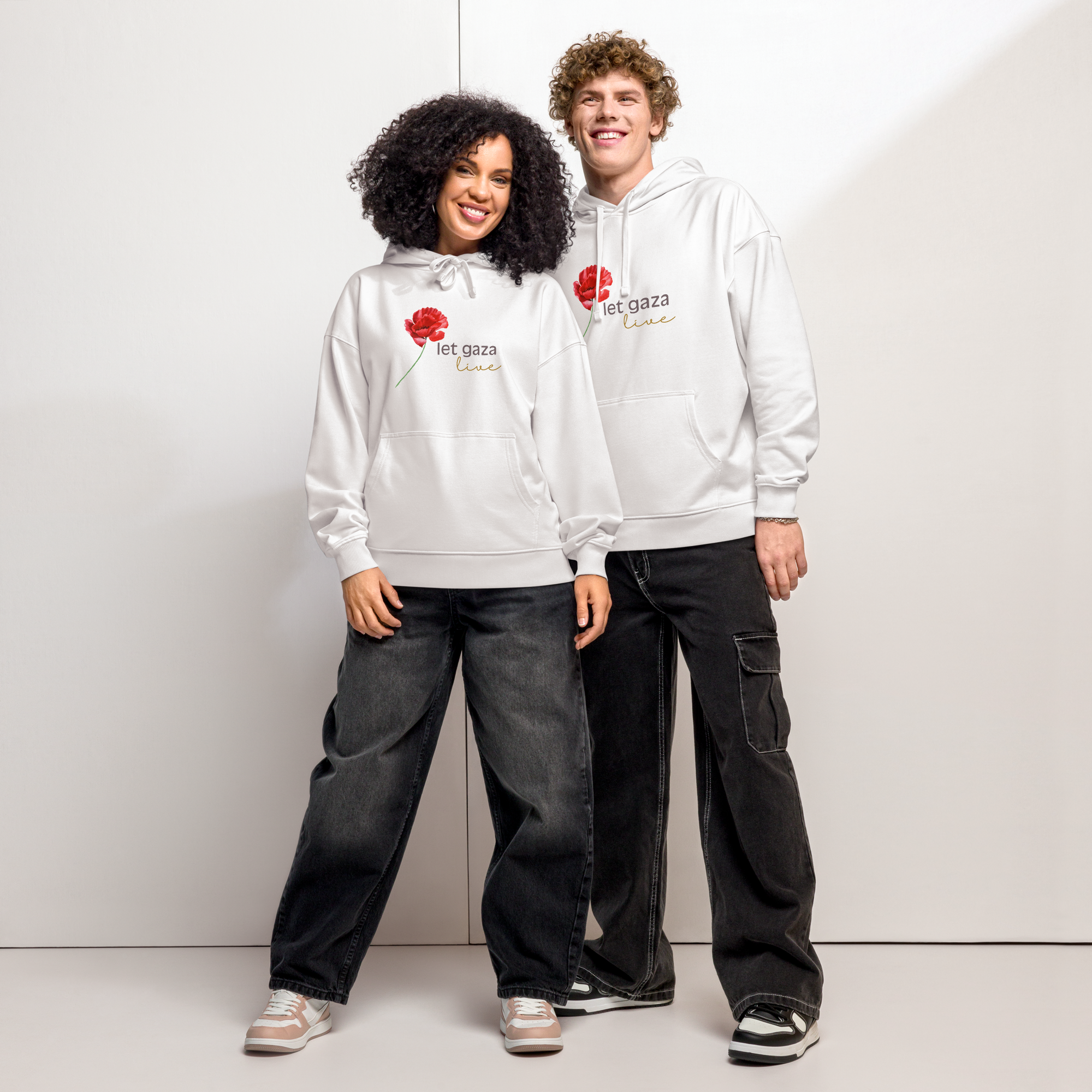 Let Gaza Live | Organic Relaxed Hoodie - Light, Sizes Small-2XL