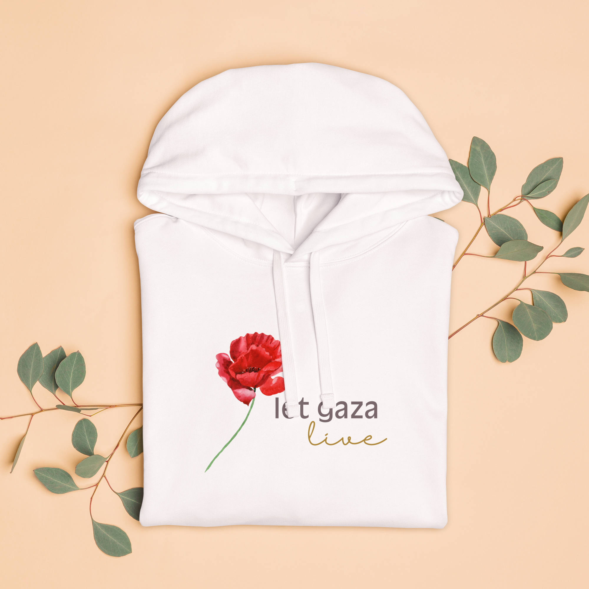 Let Gaza Live | Organic Relaxed Hoodie - Light, Sizes Small-2XL