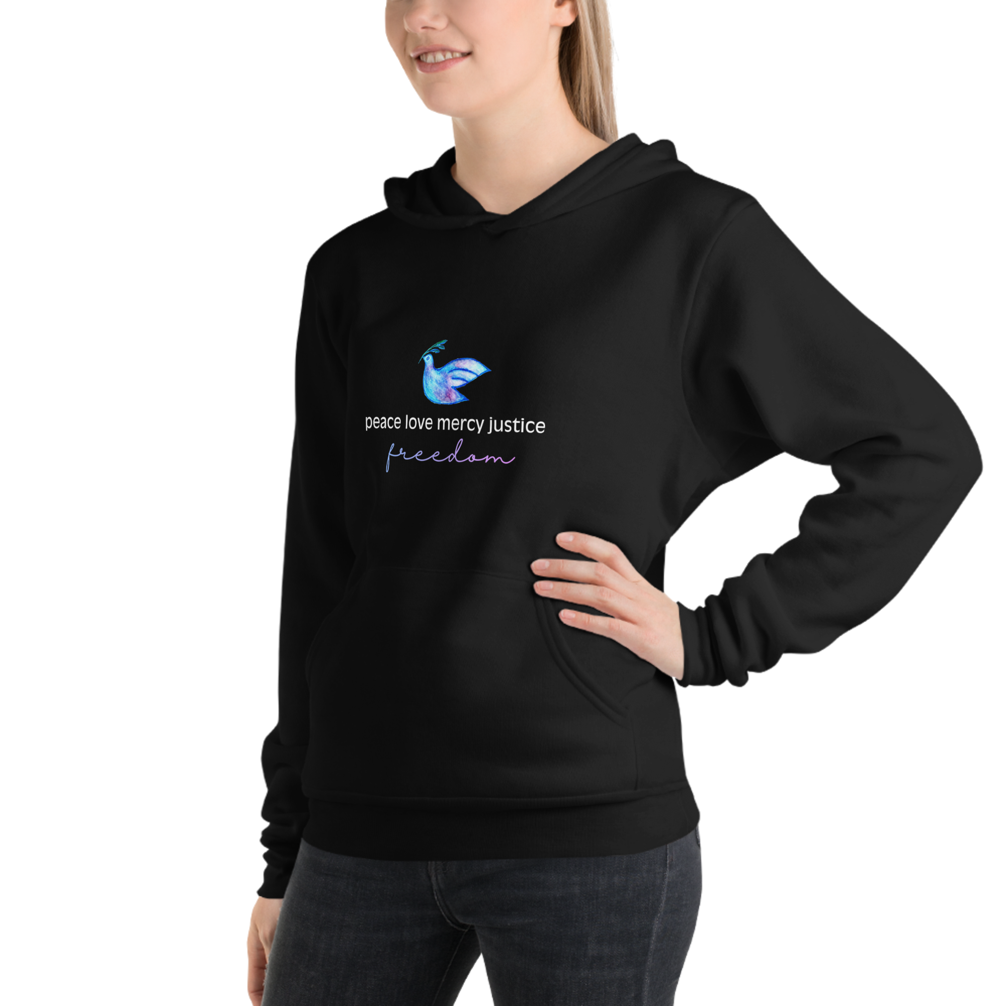 Five Values | Extra Soft Lightweight Hoodie - Black, Sizes Small-2XL
