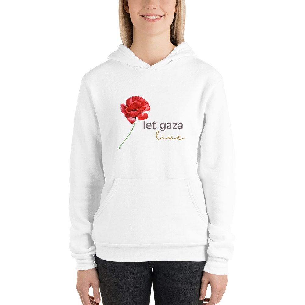 Let Gaza Live | Extra Soft Lightweight Hoodie - White, Sizes Small-2XL