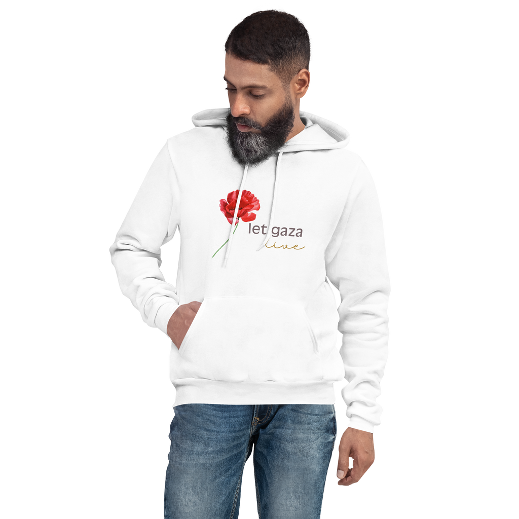 Let Gaza Live | Extra Soft Lightweight Hoodie - White, Sizes Small-2XL