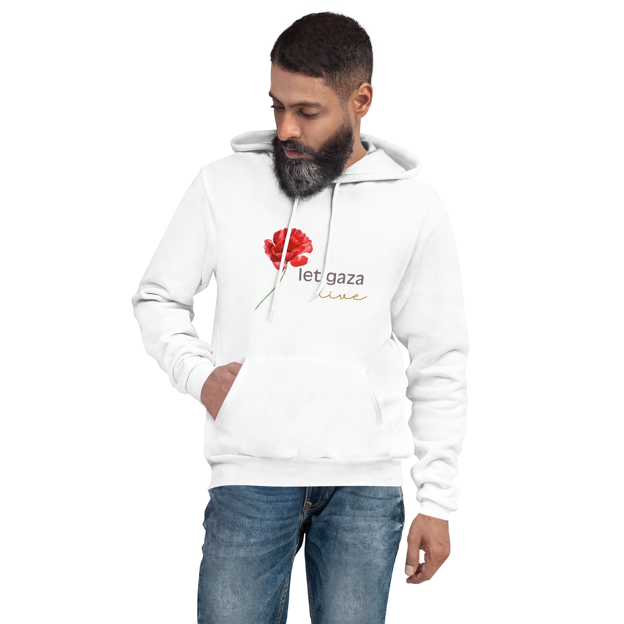 Let Gaza Live | Extra Soft Lightweight Hoodie - White, Sizes Small-2XL