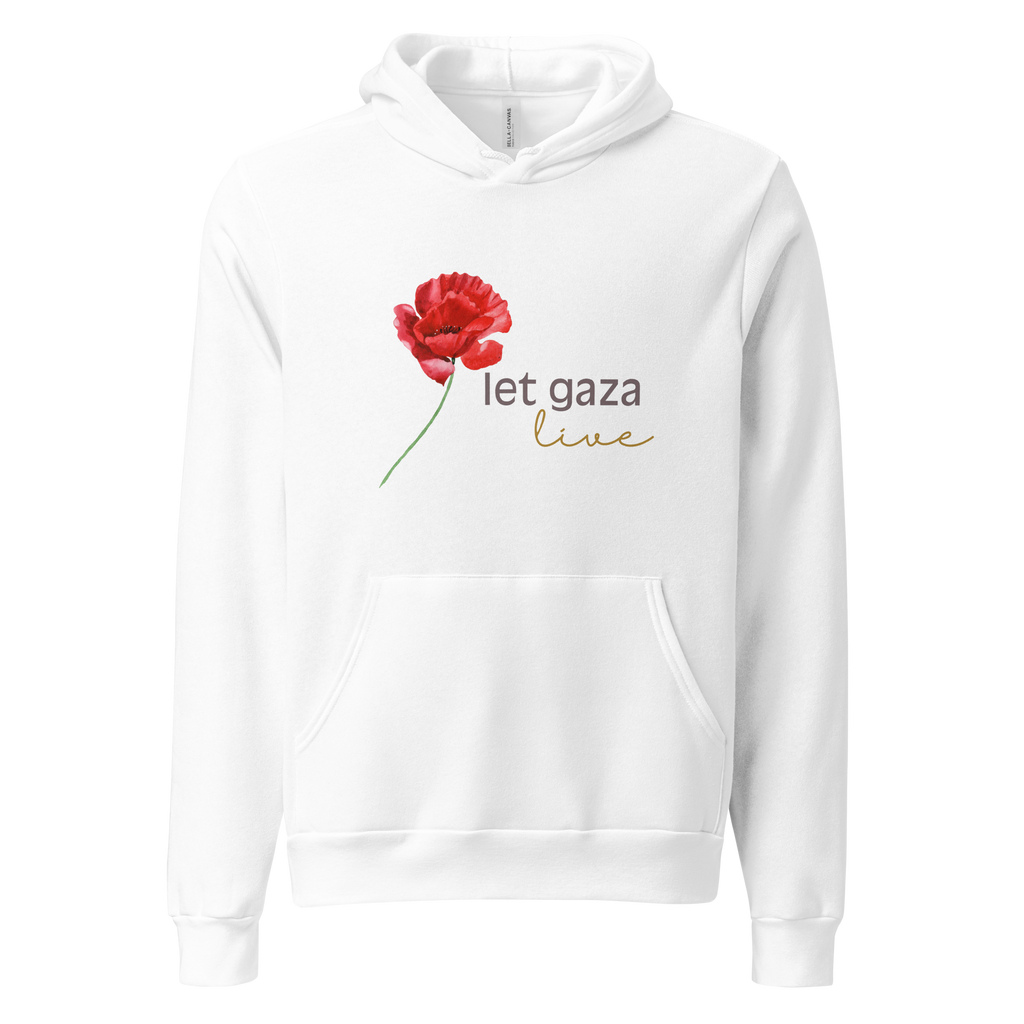 Let Gaza Live | Extra Soft Lightweight Hoodie - White, Sizes Small-2XL