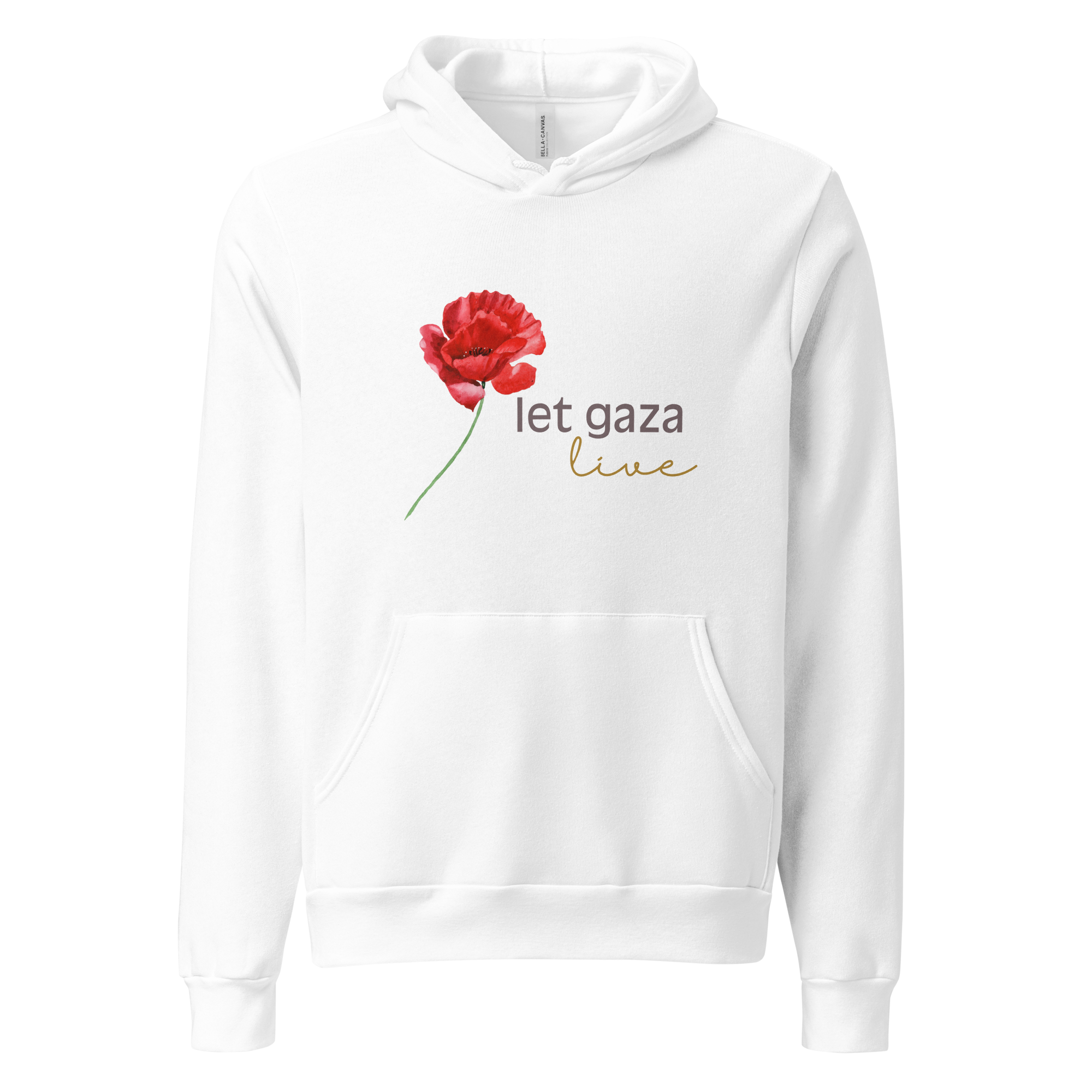 Let Gaza Live | Extra Soft Lightweight Hoodie - White, Sizes Small-2XL