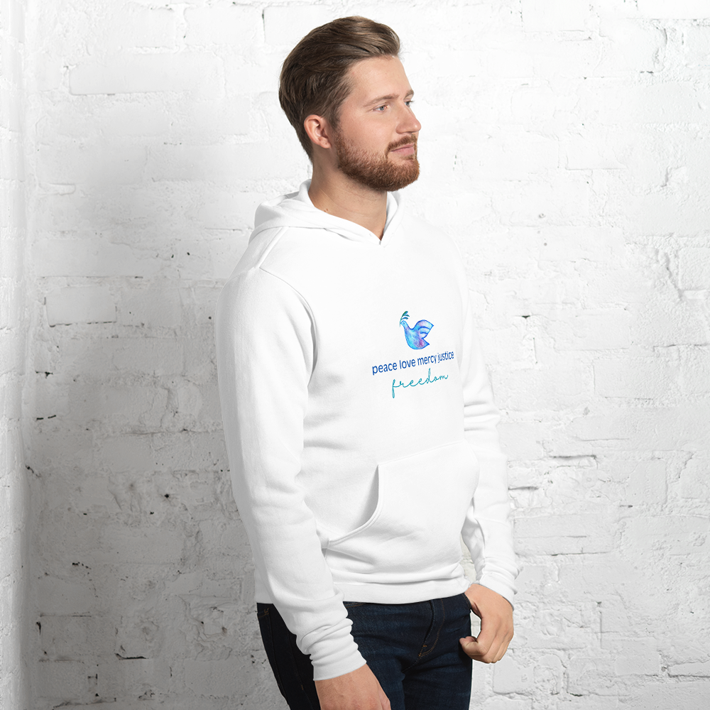 Five Values | Extra Soft Lightweight Hoodie - White, Sizes Small-2XL