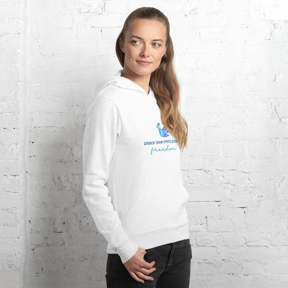 Five Values | Extra Soft Lightweight Hoodie - White, Sizes Small-2XL