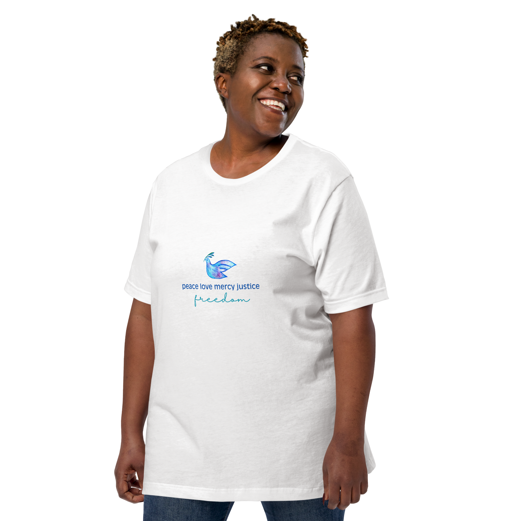 Five Values | Lightweight Cotton T-Shirt - White, Sizes XS-5XL